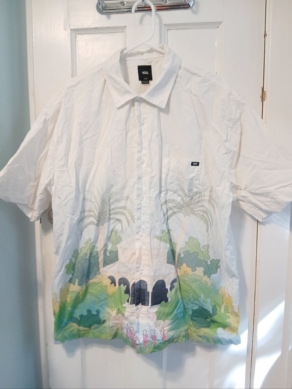 2/$14 Vans Mens Button Up Shirt Summer Top